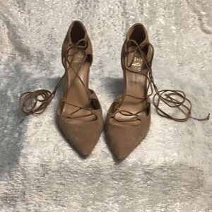Banana Republic Tan Genuine Leather Heeled Shoes with Ankle Straps
